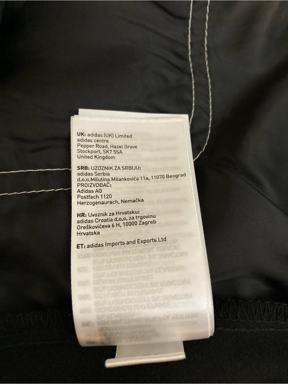 adidas Black Bomber Jacket with White Stripes - Picture 5 of 5